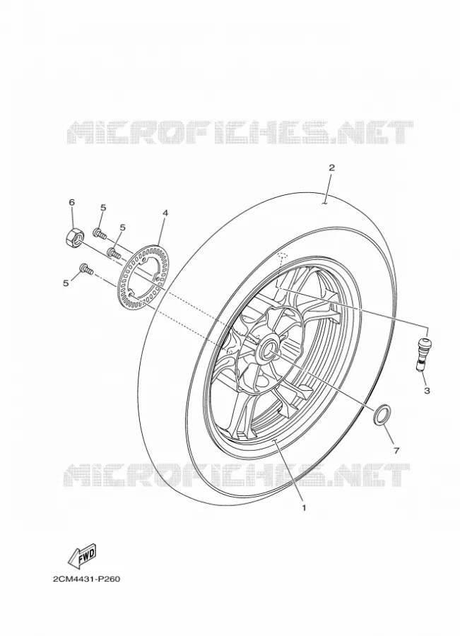 ROUE ARRIERE Yamaha SCOOTER 125 2015 TRICITY ABS  MW125ATRICITY