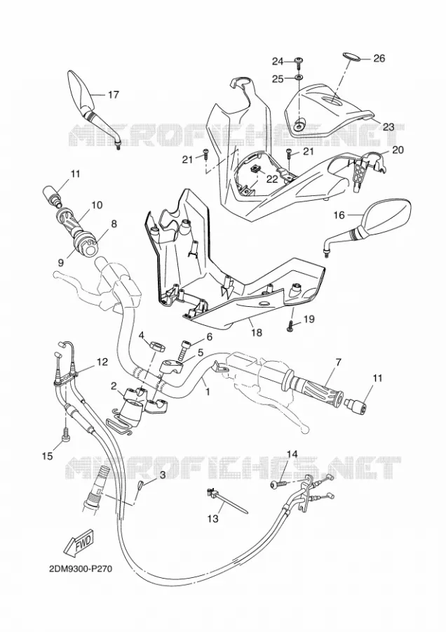 GUIDON ET CABLES Yamaha SCOOTER 125 2015 XMAX MOMODESIGN  YP125R