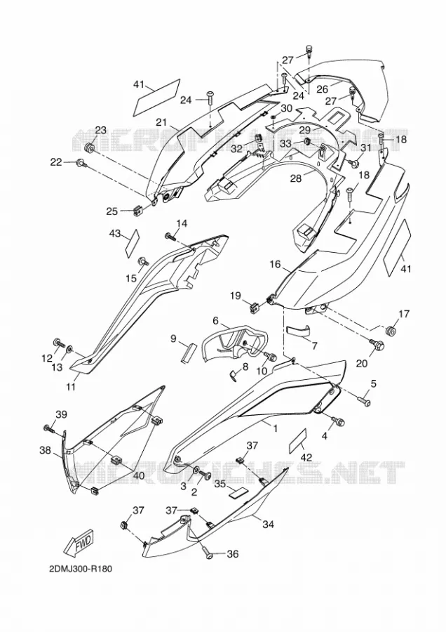 COUVERCLE LATERAL Yamaha SCOOTER 125 2016 XMAX  YP125RA