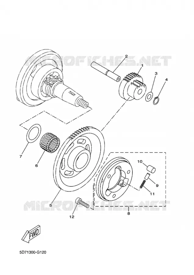 EMBRAYAGE DE DEMARREUR Yamaha MOTO 125 2014 YZF-R 125  YZF-R125