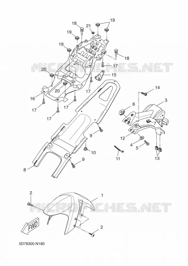 GARDE BOUE Yamaha MOTO 125 2014 YZF-R 125  YZF-R125