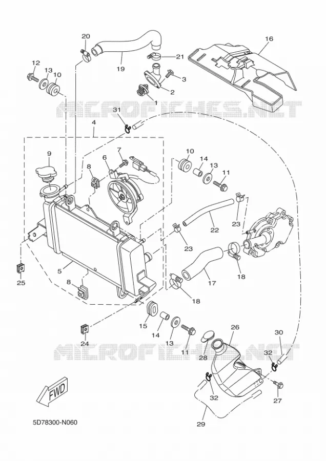 RADIATEUR / DURITES Yamaha MOTO 125 2014 YZF-R 125  YZF-R125