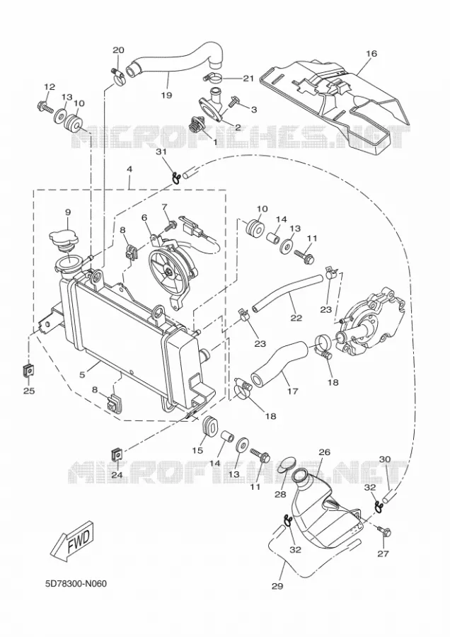 RADIATEUR / DURITES Yamaha MOTO 125 2014 YZF-R 125  YZF-R125