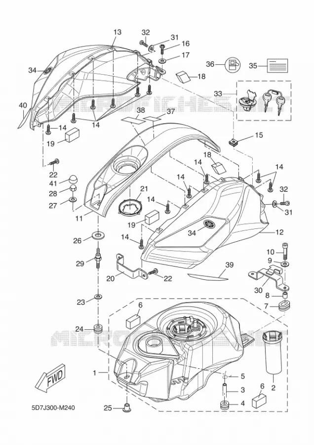 RESERVOIR A ESSENCE Yamaha MOTO 125 2013 YZF-R 125  YZF-R125