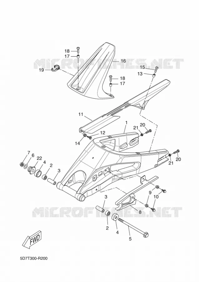 BRAS ARRIERE Yamaha MOTO 125 2016 R125  YZF-R125A