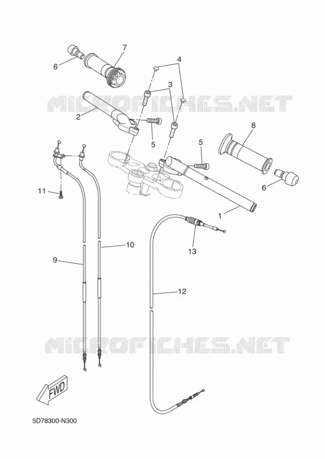 GUIDON ET CABLES Yamaha MOTO 125 2016 R125  YZF-R125A