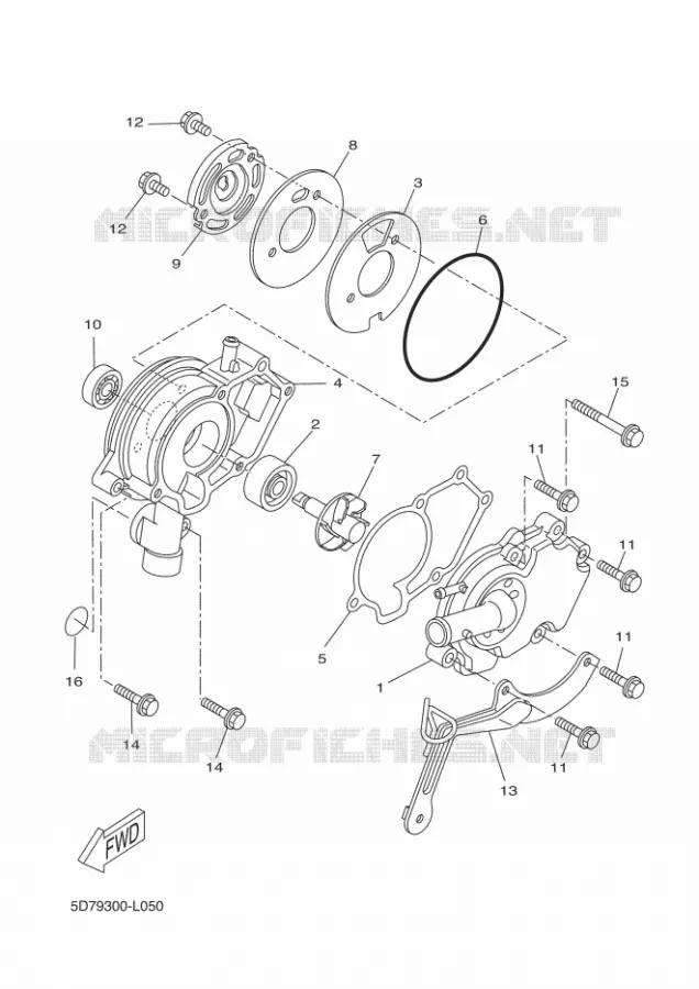 POMPE A EAU / DURITES Yamaha MOTO 125 2016 R125  YZF-R125A
