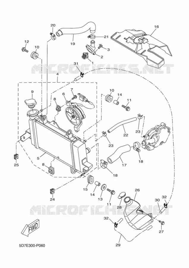 RADIATEUR / DURITES Yamaha MOTO 125 2016 R125  YZF-R125A