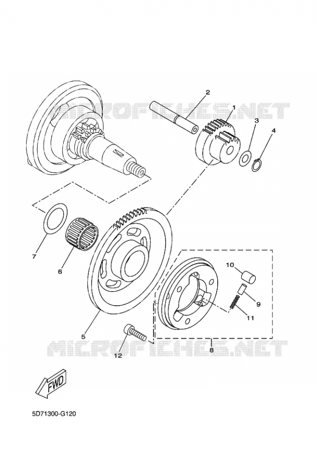 EMBRAYAGE DE DEMARREUR Yamaha MOTO 125 2016 R125  YZF-R125A