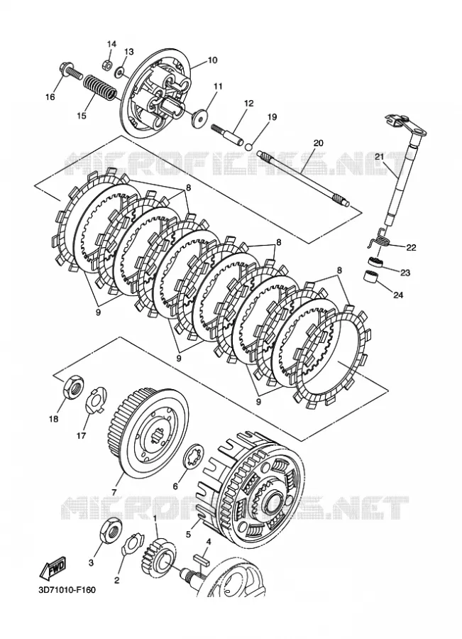EMBRAYAGE DE DEMARREUR Yamaha MOTO 250 2015 WR-R  WR250R