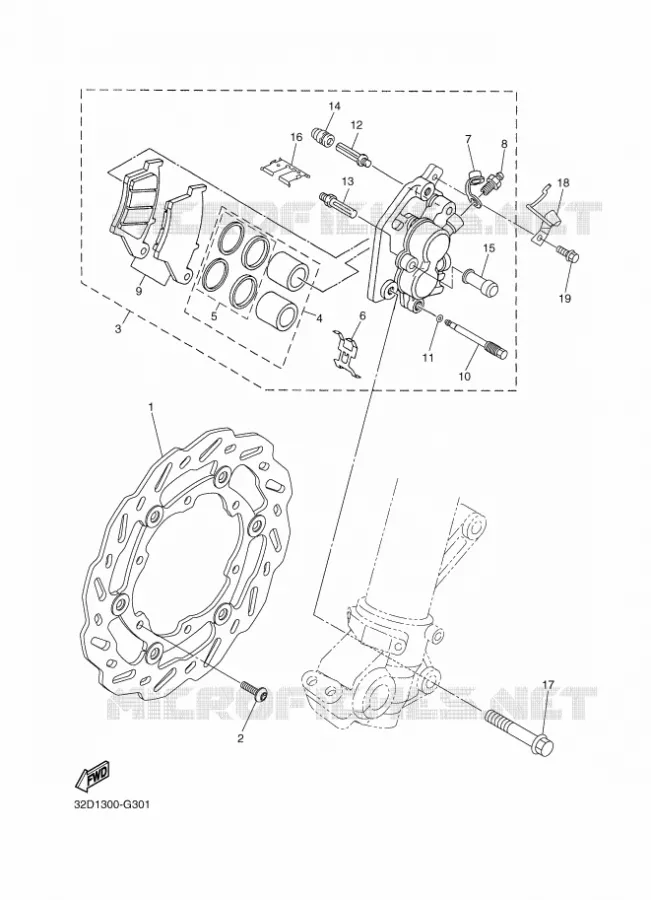 ETRIER DE FREIN AVANT Yamaha MOTO 250 2015 WR-R  WR250R