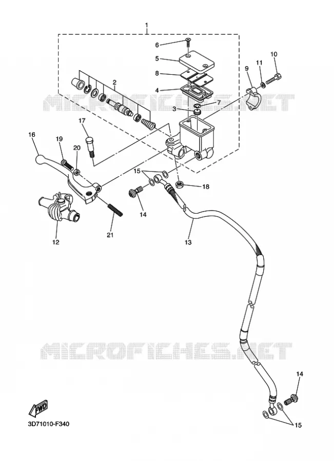 MAITRE CYLINDRE DE FREIN AVANT Yamaha MOTO 250 2015 WR-R  WR250R