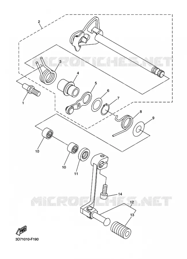 AXE DE SELECTEUR / PEDALE Yamaha MOTO 250 2014 WR-R  WR250R