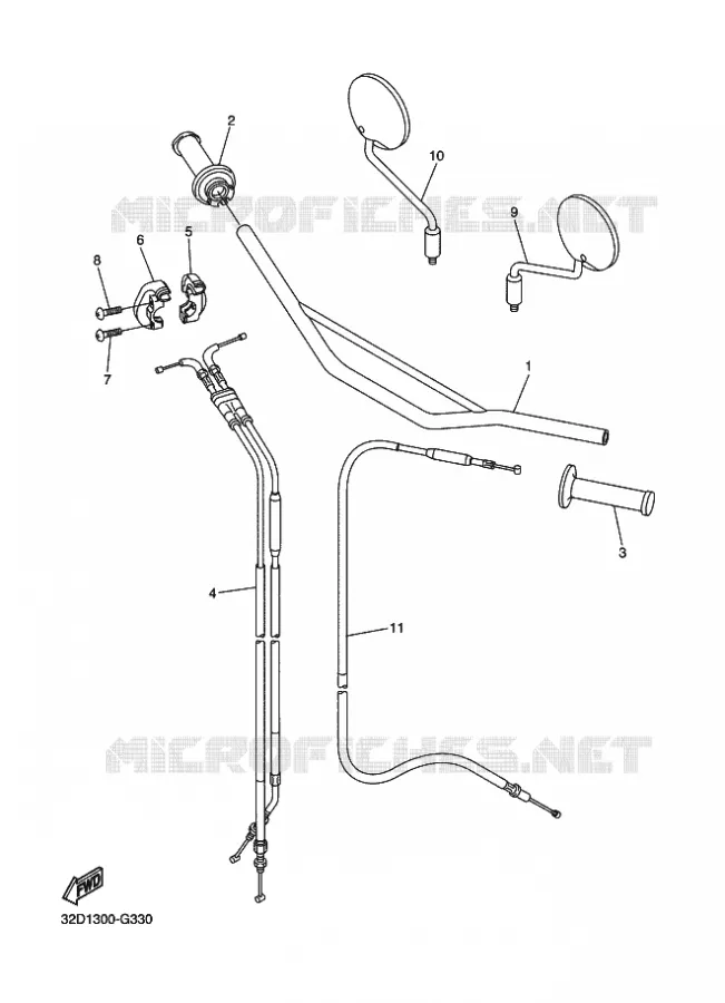 GUIDON ET CABLES Yamaha MOTO 250 2014 WR-R  WR250R