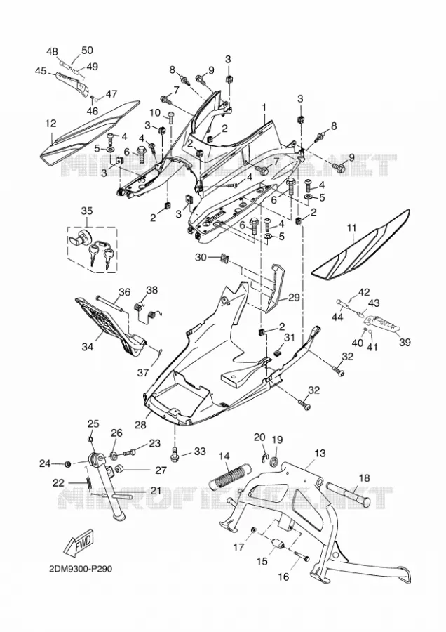 SUPPORT / REPOSE PIEDS Yamaha SCOOTER 250 2016 XMAX  YP250R
