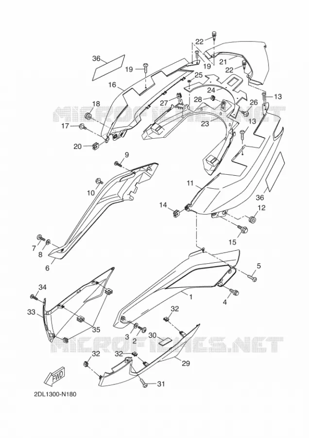 COUVERCLE LATERAL Yamaha SCOOTER 250 2016 XMAX  YP250R
