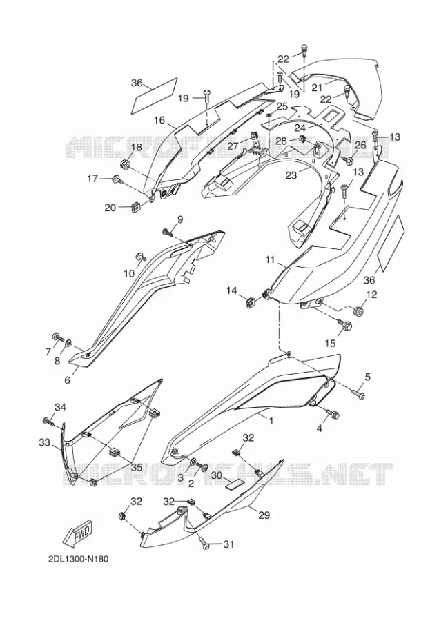 COUVERCLE LATERAL Yamaha SCOOTER 250 2015 XMAX ABS  YP250RA