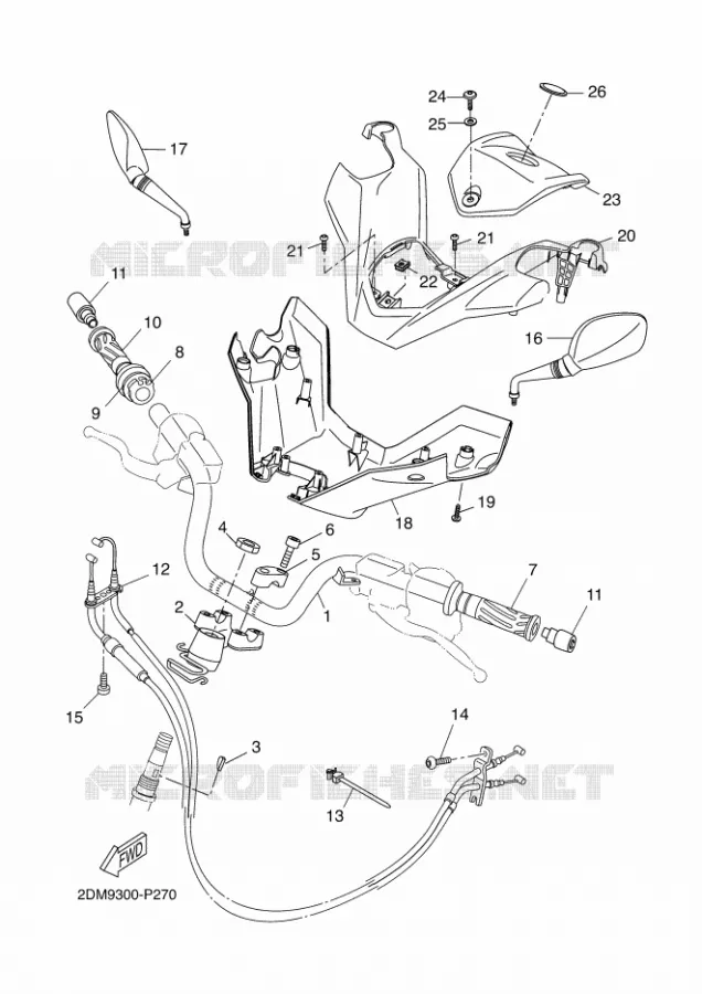 GUIDON ET CABLES Yamaha SCOOTER 250 2015 XMAX ABS  YP250RA
