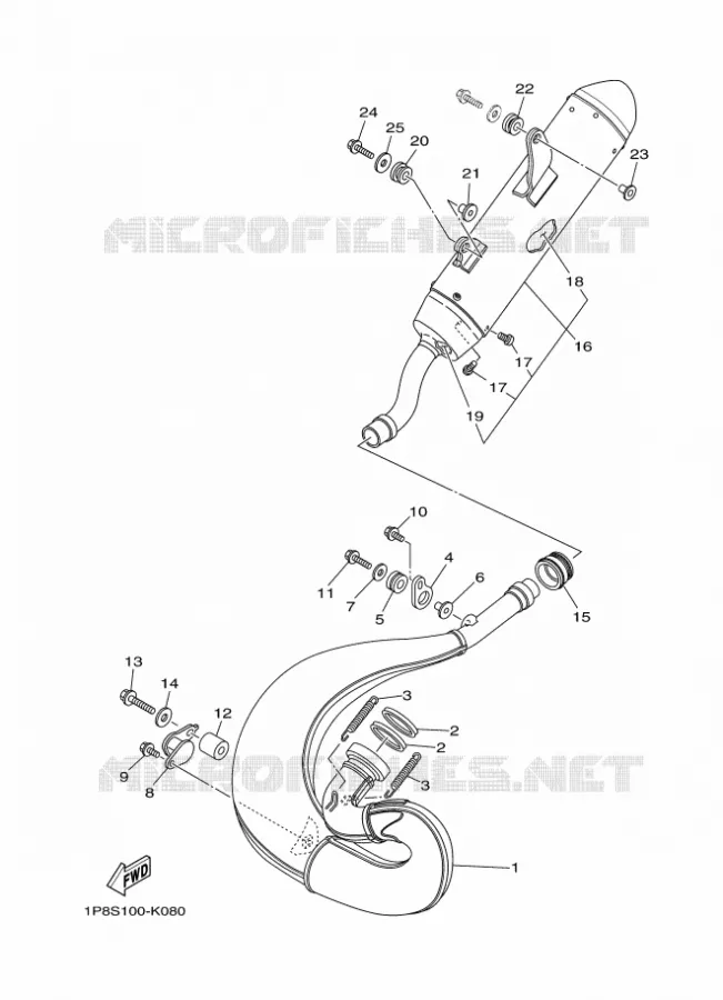 ECHAPPEMENT Yamaha MOTO 250 2016 YZ  YZ250