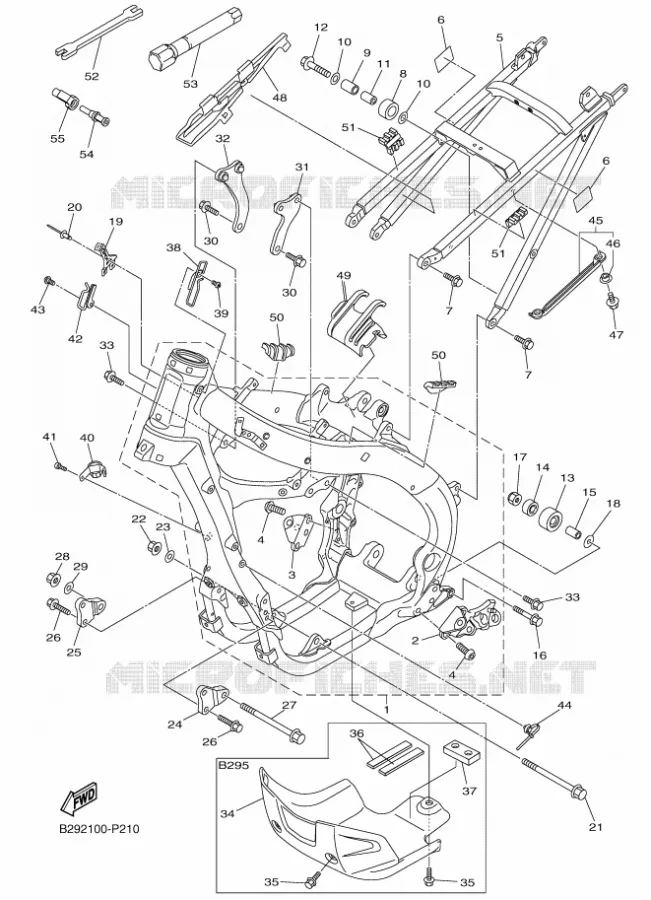 CADRE Yamaha MOTO 250 2015 YZ  YFM700FWAD