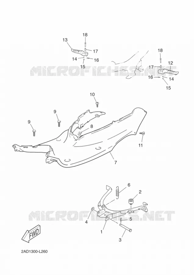 SUPPORT / REPOSE PIEDS Yamaha SCOOTER 50 2015 MACH G  CS50Z