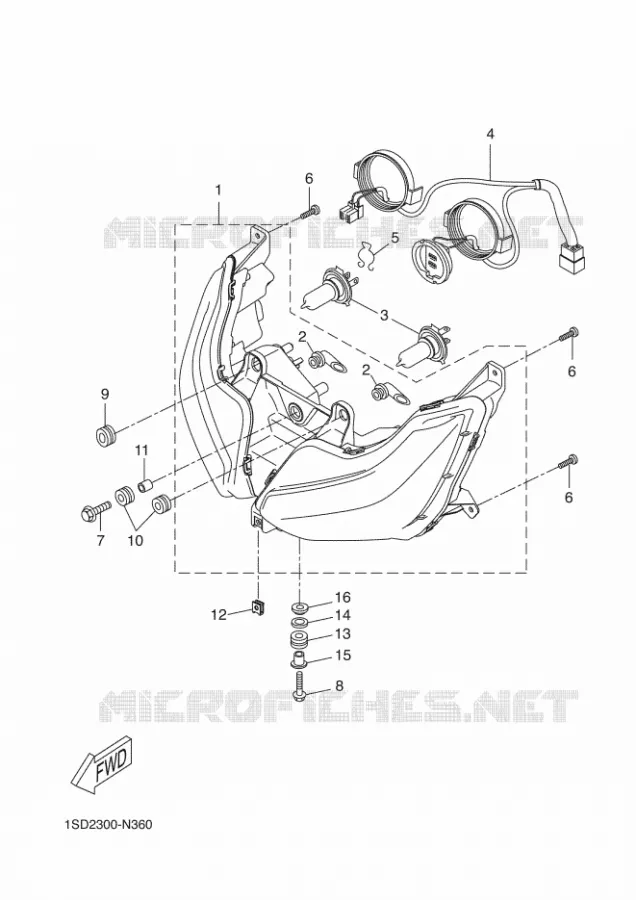 PHARE  Yamaha SCOOTER 400 2016 EVOLIS  YP400RA