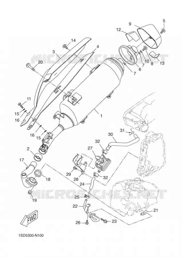 ECHAPPEMENT Yamaha SCOOTER 400 2015 XMAX ABS  YP400RA