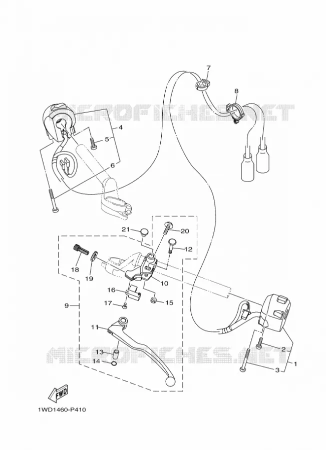 COMMODO / LEVIER Yamaha MOTO 300 2015 R3 ABS  YZF-R3A