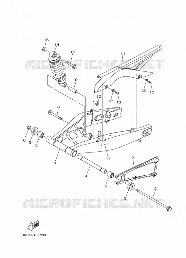 BRAS OSCILLANT / AMORTISSEUR Yamaha MOTO 300 2015 R3 ABS  YZF-R3A