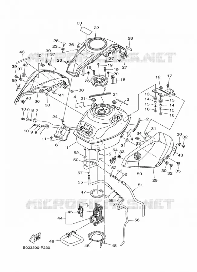 RESERVOIR A ESSENCE Yamaha MOTO 300 2015 R3 ABS  YZF-R3A