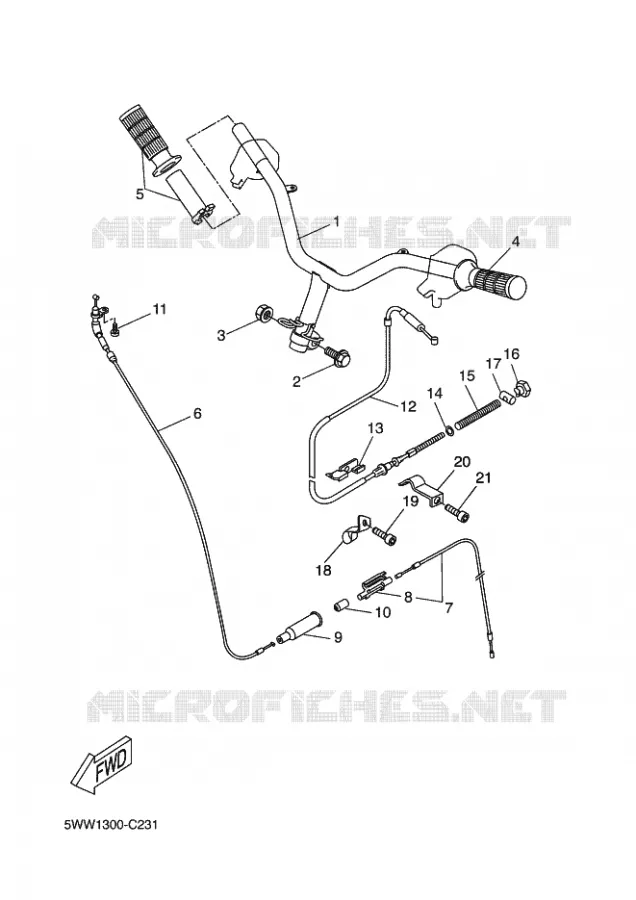 GUIDON ET CABLES Yamaha SCOOTER 50 2016 BOOSTER  CW50