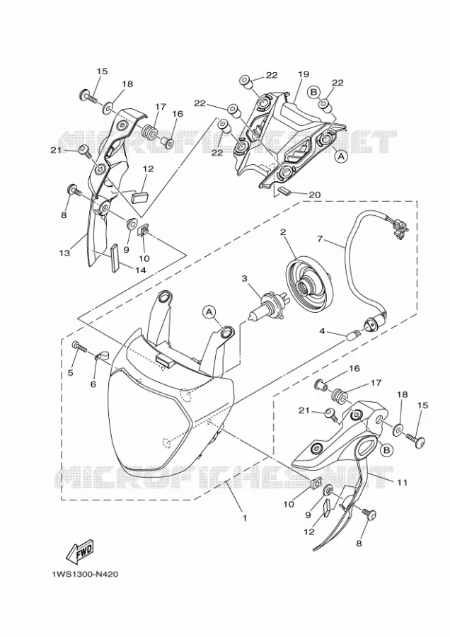 PHARE  Yamaha MOTO 700 2014 MT07  MT07