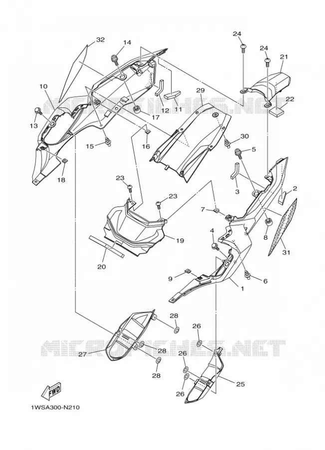 COUVERCLE LATERAL Yamaha MOTO 700 2014 MT07 ABS  MT07A