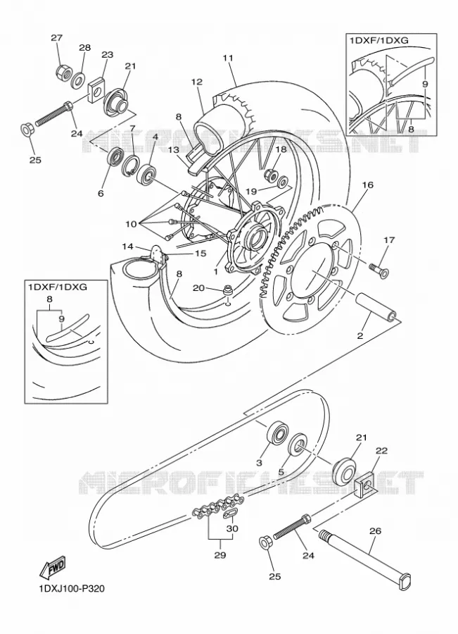 ROUE ARRIERE Yamaha MOTO 450 2015 WRF  WR450F