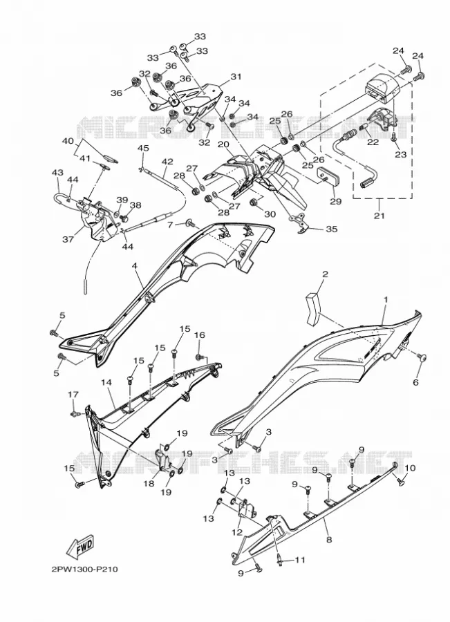 COUVERCLE LATERAL 2 Yamaha SCOOTER 500 2015 TMAX  XP500