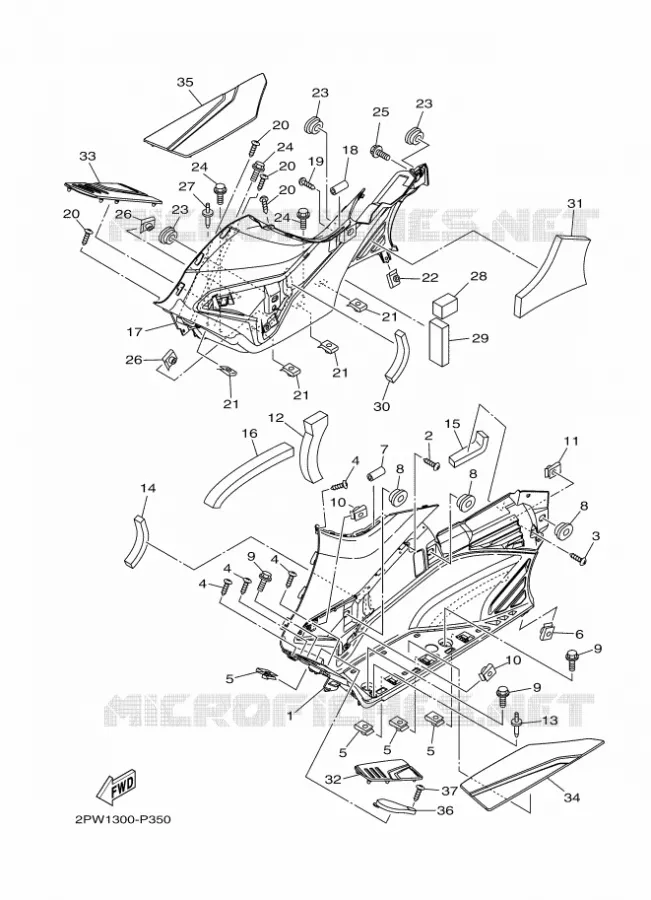 SUPPORT / REPOSE PIEDS 2 Yamaha SCOOTER 500 2015 TMAX ABS  XP500A