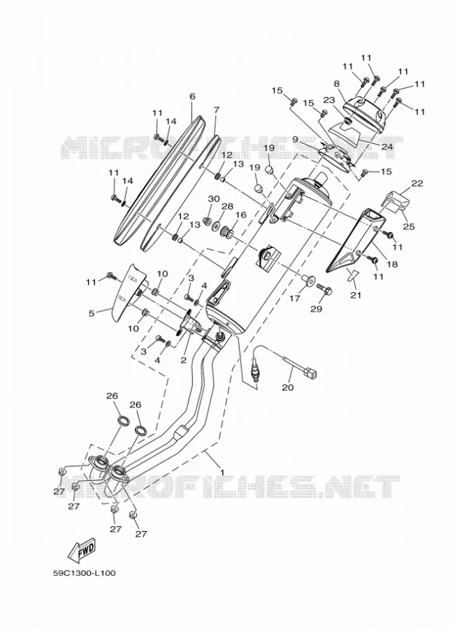 ECHAPPEMENT Yamaha SCOOTER 500 2015 TMAX ABS  XP500A