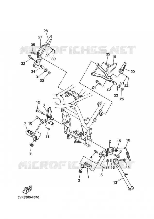 SUPPORT / REPOSE PIEDS Yamaha MOTO 660 2010 XTR  XT660R