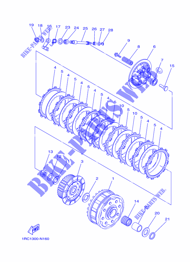 EMBRAYAGE DE DEMARREUR pour Yamaha MT-09 TRACER ABS de 2015