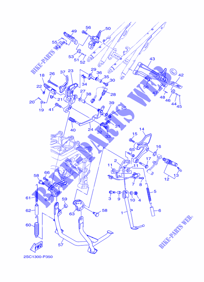SUPPORT / REPOSE PIEDS pour Yamaha MT-09 TRACER ABS de 2015
