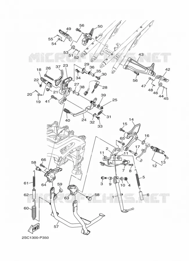 SUPPORT / REPOSE PIEDS Yamaha MOTO 900 2015 MT09 TRACER  MT09TRATRACER