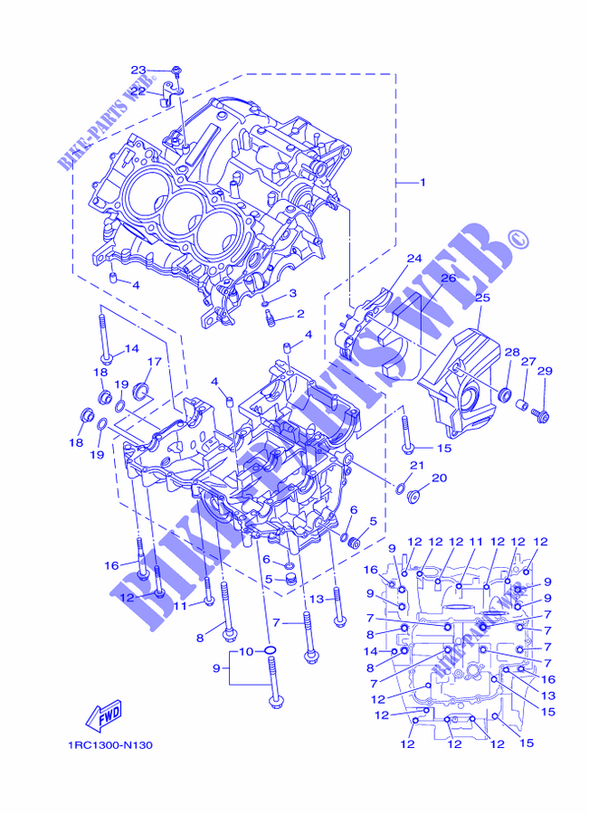 CARTER MOTEUR pour Yamaha MT-09 TRACER ABS RACE BLUE de 2015