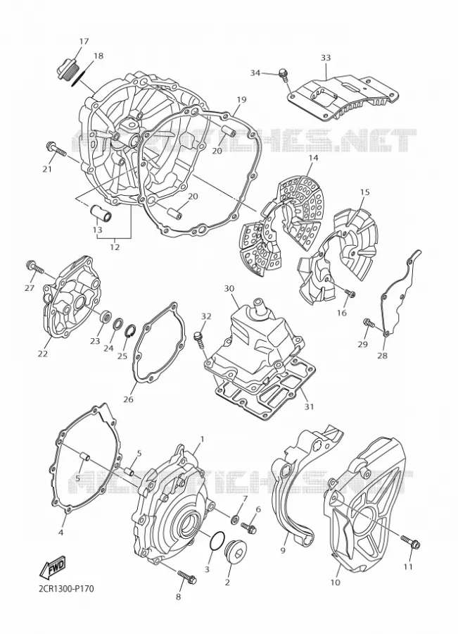 CARTER - MOTEUR 1 Yamaha MOTO 1000 2015 R1M  YZF-R1M
