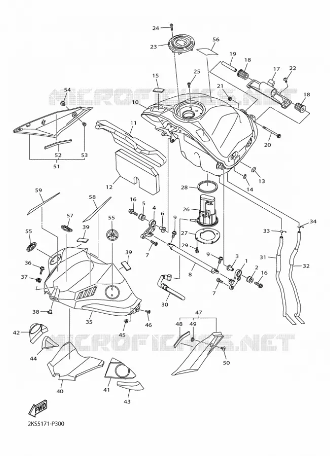 RESERVOIR A ESSENCE Yamaha MOTO 1000 2015 R1M  YZF-R1M