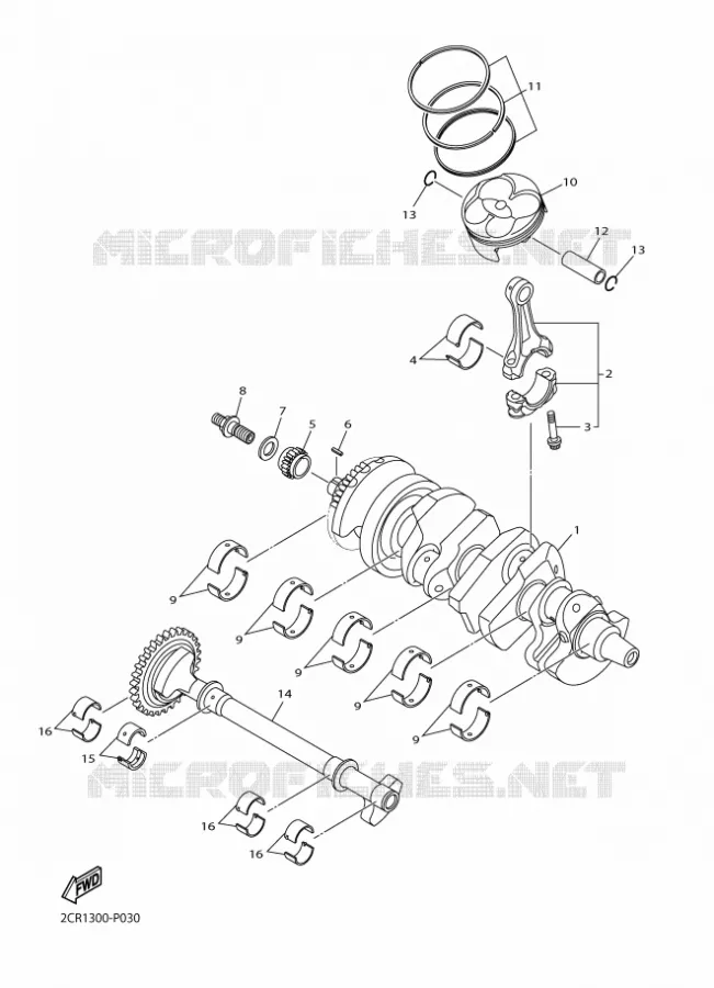 VILEBREQUIN / PISTON Yamaha MOTO 1000 2015 R1M  YZF-R1M