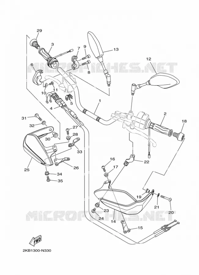 GUIDON ET CABLES Yamaha MOTO 1200 2015 SUPER TENERE  XT1200ZE