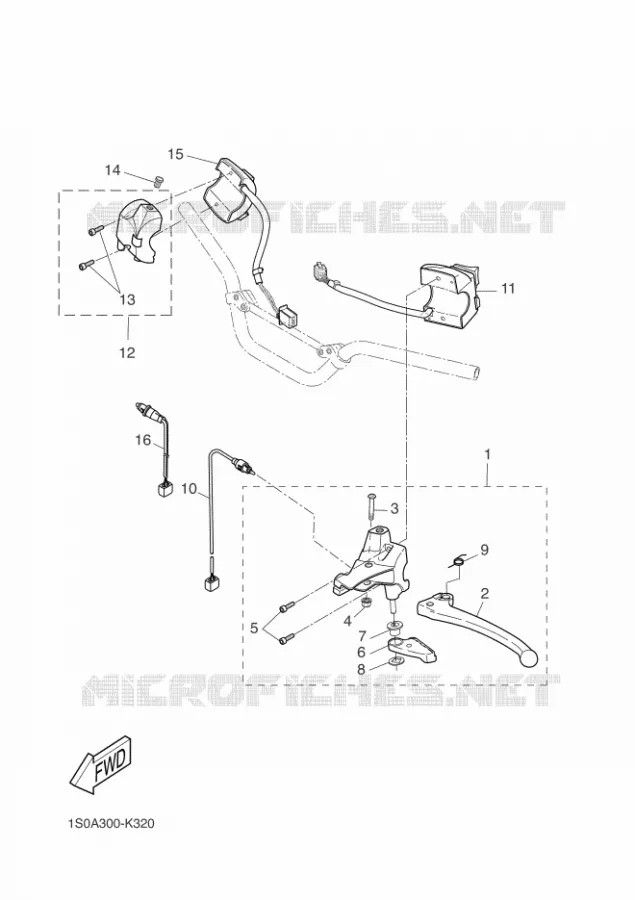 COMMODO / LEVIER Yamaha SCOOTER 50 2015 STUNT  EW50N