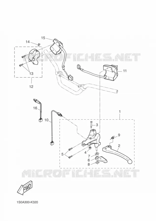 COMMODO / LEVIER Yamaha SCOOTER 50 2015 STUNT  EW50N