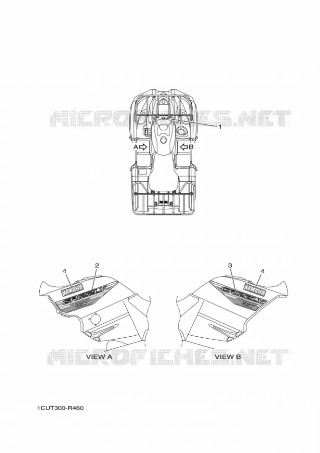 EMBLEME Yamaha QUAD 450 2016 GRIZZLY  YFM450FWAYFM45GDXG
