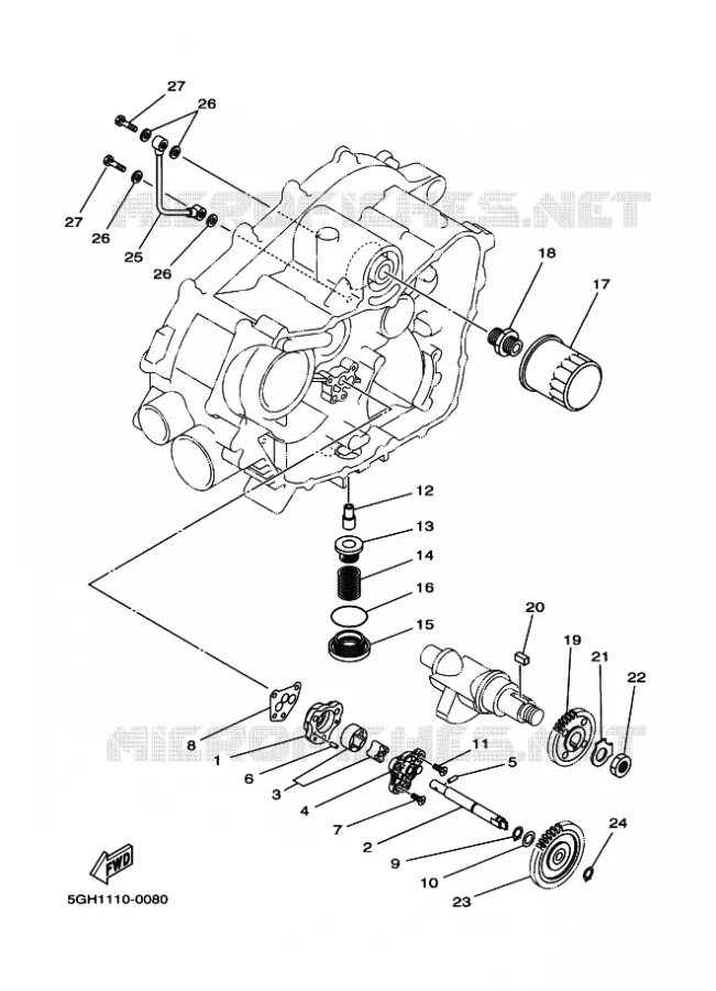 POMPE A HUILE Yamaha QUAD 450 2016 GRIZZLY  YFM450FWADYFM45GPXG